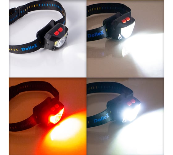 Светодиодный налобный фонарь Dollex на аккуммуляторе Li-Pol 3.7V 1000mA, COB (5W) + LED (3W) FIS-22