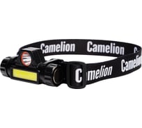 Фонарь налобный аккум Camelion LED53405 3,7В, димм, черный, XPE + COB LED, 3 Вт, 2 реж, магн, бл 15756