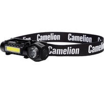 Фонарь налобный аккум Camelion LED53408 3,7В, черн, XPE+COB, 3 Вт, 3 реж, магнит, Type-C, бокс 15759