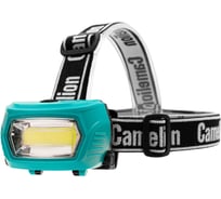 Фонарь налобный аккумуляторный Camelion LED53410 3.7В, зеленый, COB, 3 Вт, 3 режима, 3 x AAA, Type-C, бокс 15761