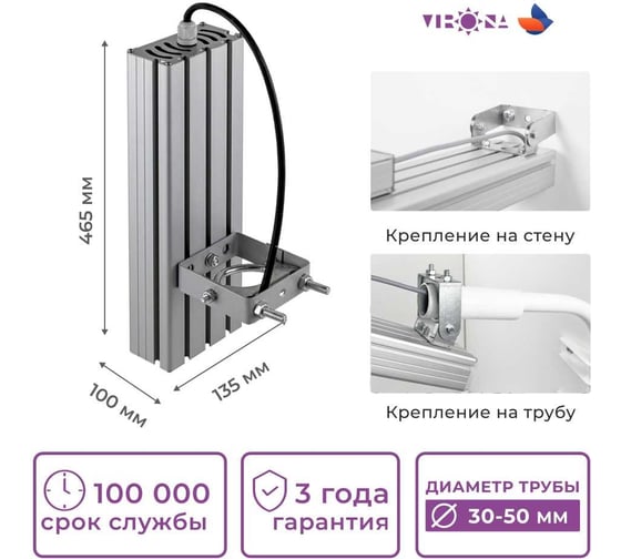 Светодиодный светильник Virona 80Вт Универсальный VRN-UNE-80-G40K67-U V9019