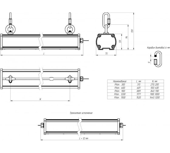 Светодиодный светильник DIORA Piton 2Ex 100/11000 Д опал 11000лм 100Вт 5000K IP65 0,95PF 80Ra Кп<1 транзит DP2Ex100-D-O-5K-T 1