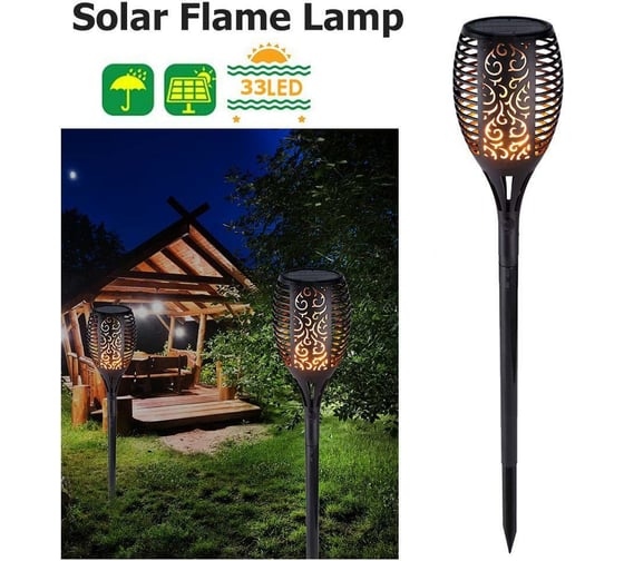 Садовый светильник Sunlightfine SLL "Факел" 33LED 50 см высотой на солнечной батарее SGLC33