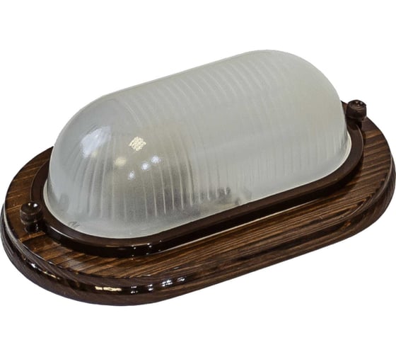 Светильник ОПТИКОМ ЭЛЕКТРИК Банник влагозащищенный, термостойкий, 6 Вт, IP54, основание алюминий, корпус дерево, рассеиватель стекло, ∅232х140х80 мм 1304-10070-021 1