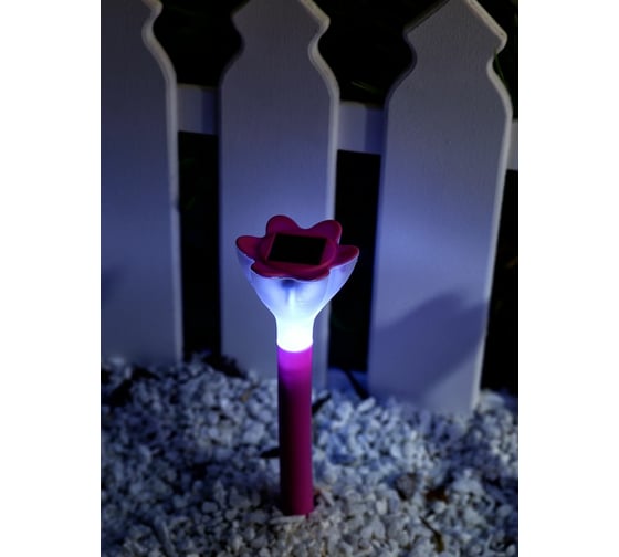 Садовый светильник на солнечной батарее Uniel PT305 PINK CROCUS USL-C-420 UL-00001762