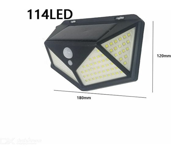 Уличный фонарь Sunlightfine 114LED с 3 режимами, датчиком движения на солнечной батарее SH-114