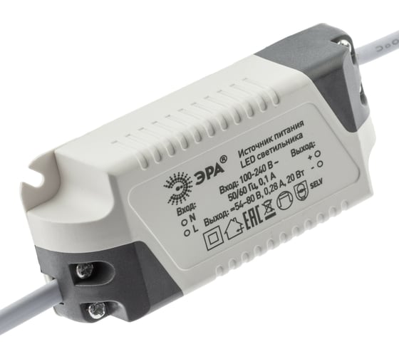 Встраиваемый светодиодный светильник ЭРА LED 6-20-4K/1 квадратный регулируемый LED 20W 220V Б0046914