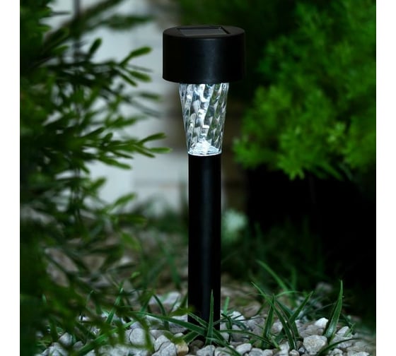 Садовый фонарь Luazon на солнечной батарее "Трапеция" 30 см, d=4.5 см, 1 led, пластик, шоубокс 1221867