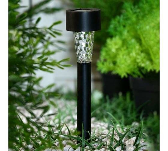Садовый фонарь Luazon на солнечной батарее "Трапеция", 30см, d=4.5см, 1led, пластик, шоубокс, теп. бел. 2997276