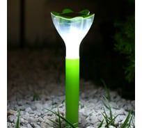 Садовый фонарь Luazon на солнечной батарее "Цветок зеленый", 32 см, d=6 см, 1 led, пластик 2996757