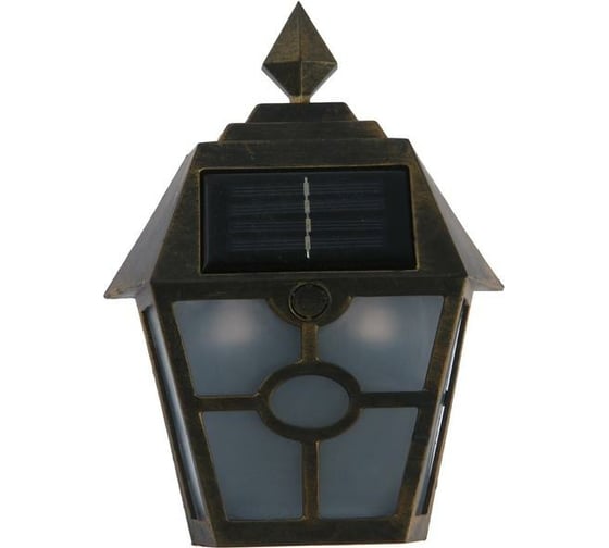 Садовый фонарь Luazon на солнечной батарее Настенный, 14 х 19 х 6 см, 1 led, пластик, медный, 6500К 5363390