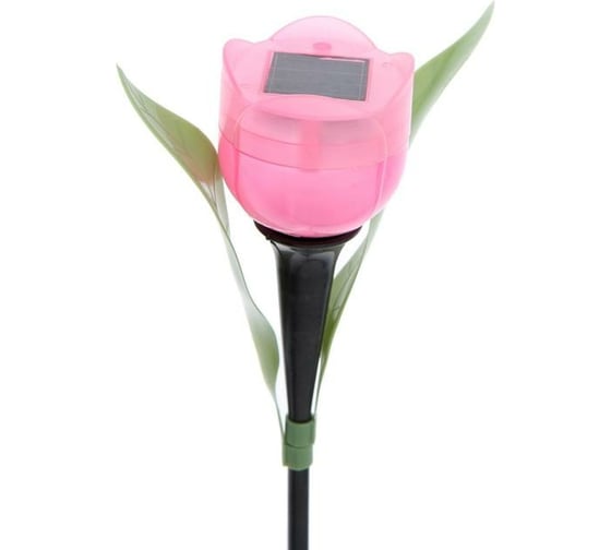 Садовый фонарь Luazon на солнечной батарее Тюльпан розовый 30.5 см, d-5 см, 1 led, пластик 5363361