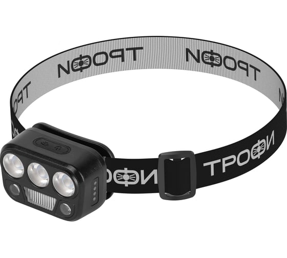 Фонарь налобный светодиодный ТРОФИ GA-105 аккумуляторный, 3+3+3 Bт, сенсорное управление, 5 режимов Б0069572 1