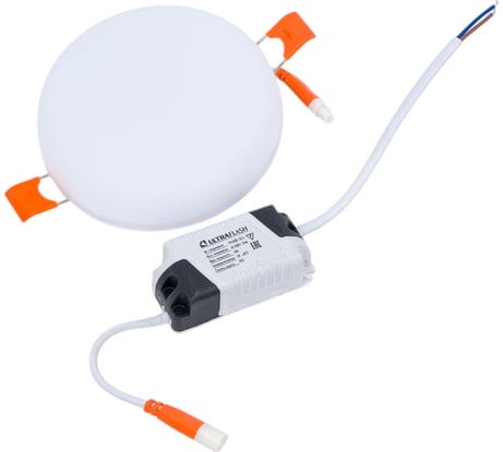 Светодиодный встраиваемый светильник Ultraflash LTL-5039-01 LED 10 Вт, 6500К, с блоком питания 14417