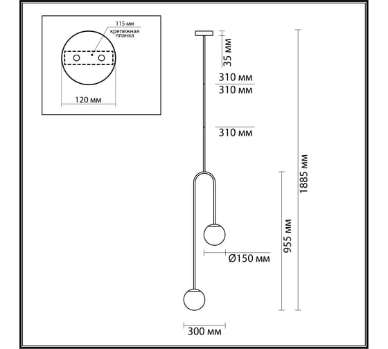 Потолочный светильник ODEON LIGHT E14 2*40W AMBI 4340_2