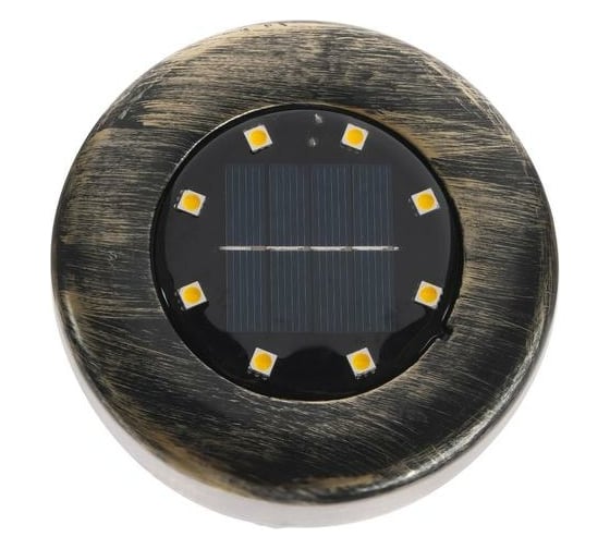 Грунтовый светильник на солнечной батарее Luazon герметичный 3 Вт 8 LED IP66 3000К под бронзу 5396863