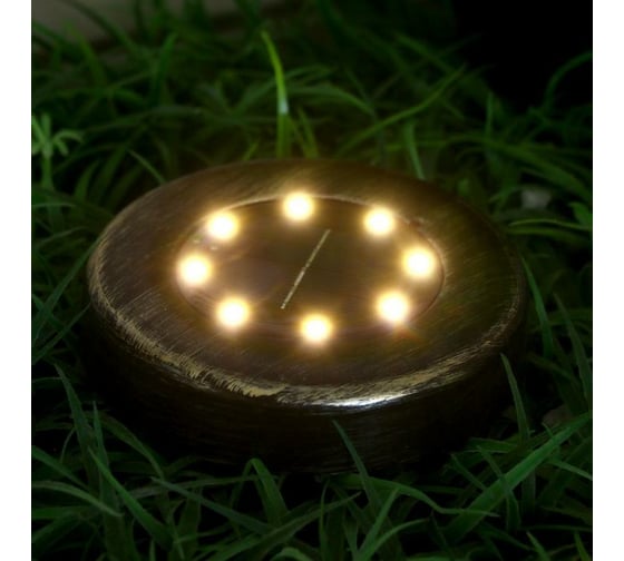 Грунтовый светильник на солнечной батарее Luazon герметичный 3 Вт 8 LED IP66 3000К под бронзу 5396863
