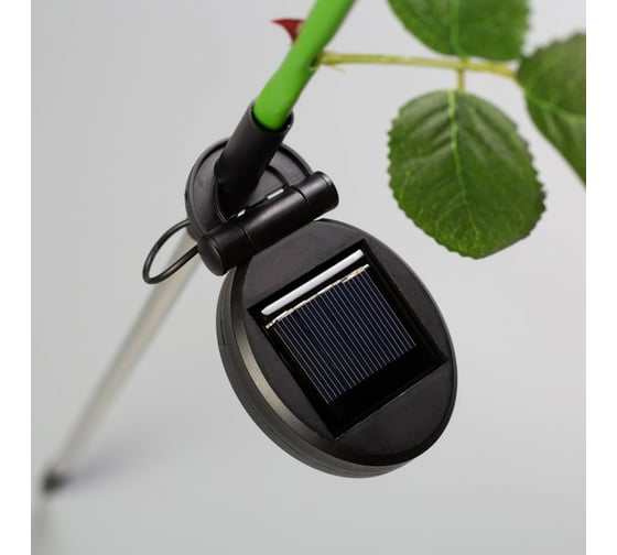Садовый фонарь на солнечной батарее Luazon Роза белая 75 см 1 LED белый 7291267