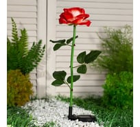 Садовый фонарь на солнечной батарее Luazon Роза розовая 75 см 1 LED белый 7291266