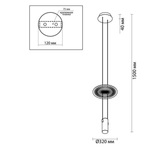 Подвесной светильник ODEON LIGHT металл GU10 100W ASTRA 3856/2LA