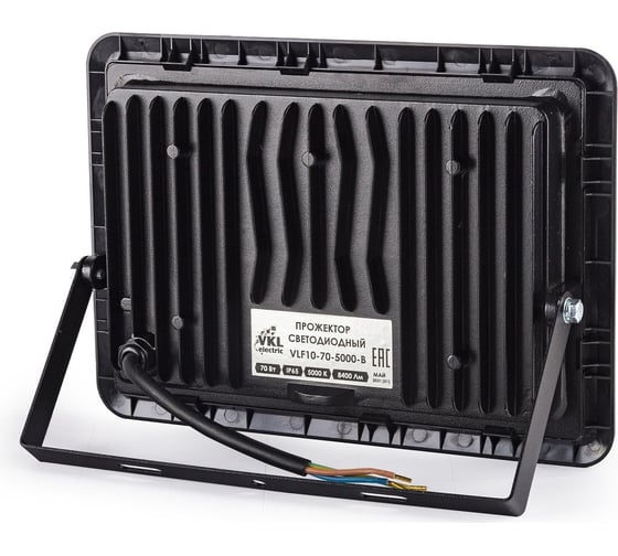 Прожектор VKL electric LED 70W VLF10-70-5000-B 5000К 8400Лм 220V IP65 черный 1/20 1199430