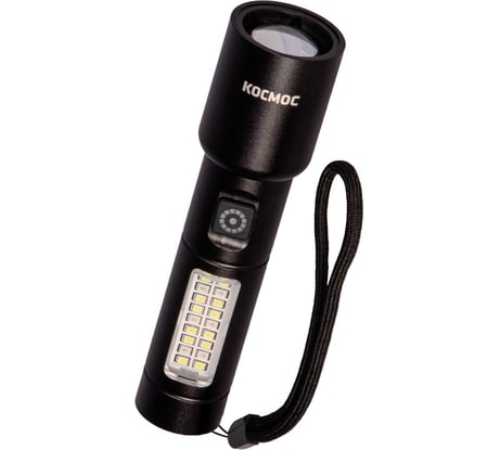 Фонарь ручной аккумуляторный КОСМОС 10Вт LaserLED/Li-ion 18650 1200mAh/алюминий/USB Type-C KOC134Lit