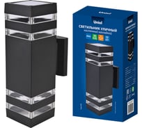 Светильник уличный архитектурный накладной Uniel, под 2 лампы E27, 2x60 Вт, IP65, черный UUL-S24A 2x60W/E27 IP65 BLACK UL-00012923