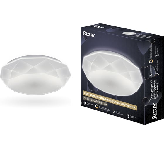 Диммируемый светильник Ritter LED с ДУ BRILLIANCE 48Вт, 3000-6000К, 3800Лм, 52208 9
