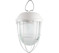 Светильник FERON НСП 02-100-003, E27 max 100 Вт, стальной корпус, стекло, решетка, IP54, белый 53174