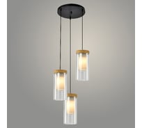 Подвес Светиль 24255/3HQ G BK+WOOD черный/дерево 3х40W E27 h1000, 24 988386365