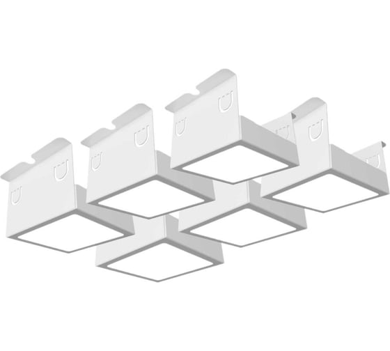 Светильник для грильято Geniled 6шт по 10Вт 4000К для ячейки 75x75 мм ширина ламели 10 белый встраиваемый 27133_4000 1