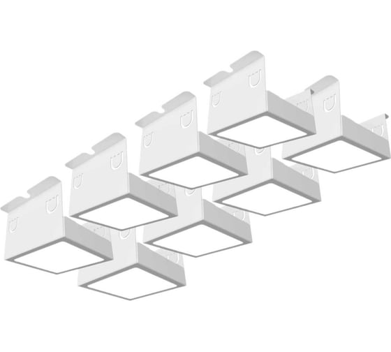 Светильник для грильято Geniled 8шт по 10Вт 4000К для ячейки 75x75 мм ширина ламели 10 белый встраиваемый 27137_4000 1