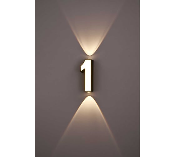 Светильник уличный настенный Светиль Цифра 1 BK+WH LED 4-7W h170, OUN24 988393026 1