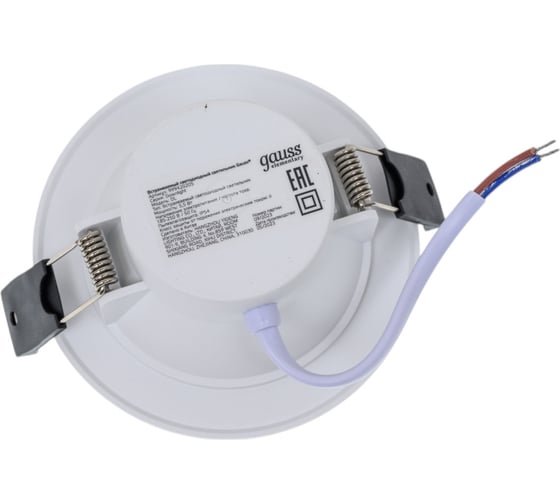 Светильник Gauss Elementary Downlight круг 5W 400lm 4000K 210-240V IP54 90х44 1/40 999420205