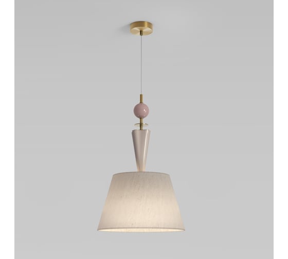 Подвесной светильник Eurosvet Teja E27 с декором из керамики 104014 латунь/бежевый a072037