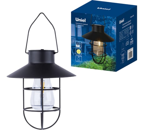 Садовый светильник на солнечной батарее Uniel Винтажный фонарь USL-S-280/PT200 VINTAGE LANTERN UL-00012699