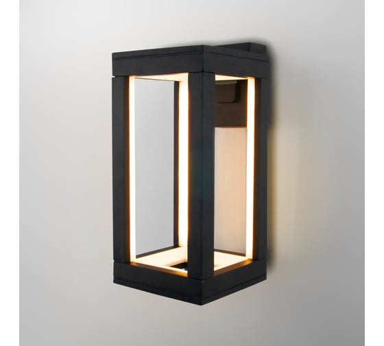 Уличный настенный светодиодный светильник Elektrostandard Frame 3000K IP54 1527 TECHNO LED чёрный a072090