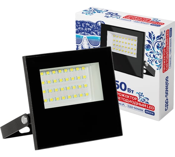 Прожектор уличный LUMIN'ARTE LED 50 Ватт защита от дождя и мороза (IP65) яркий белый свет (6500K) серии SDO-50W SDO-50W/09