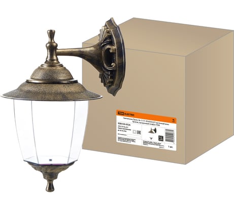 Настенный светильник TDM ELECTRIC Прага Эл-11-71-1Б 60Вт, Е27, вниз, бронза, прозрачный плафон SQ0330-0526