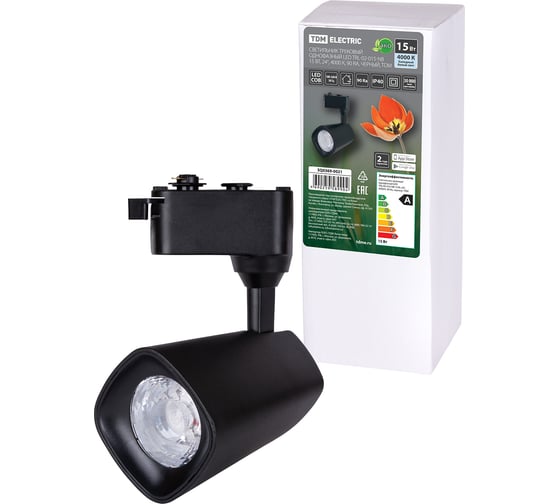 Трековый однофазный светильник TDM LED TRL-02-015-NB 15 Вт, 24, 4000 К, 90 Ra, черный SQ0369-0021