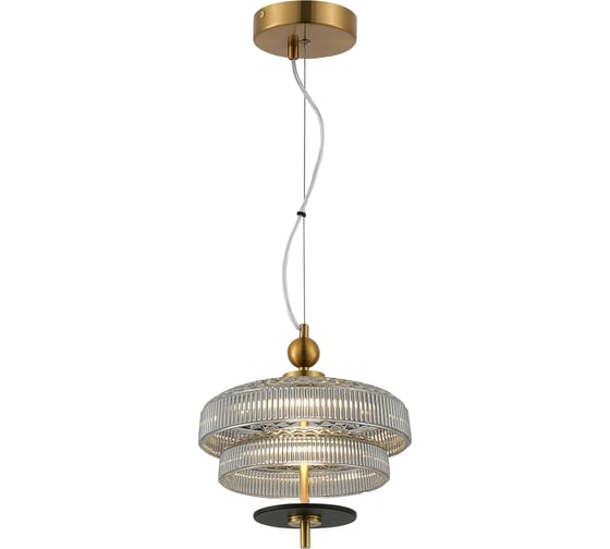 Светильник подвесной ST LUCE латунь/латунь, дымчатый LED 1*8W 3000K SL6122.303.01