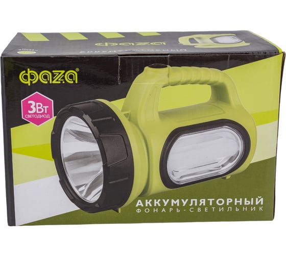 Аккумуляторный Фонарь ФАZА AccuF7-L3W/L10 - gn (зел) 5014855