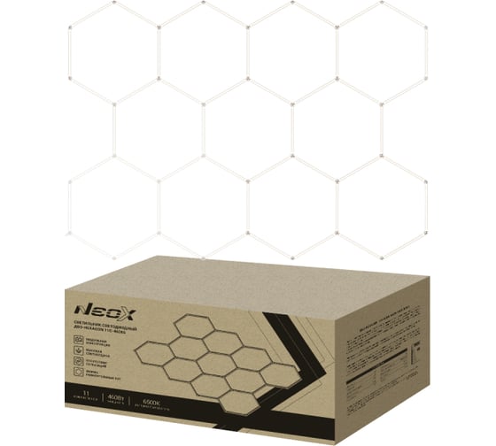 Светильник светодиодный NEOX ДБО-HEXAGON 11С-46065 460Вт 230В 6500К 11 сот 0.5м шнур с вилкой 3256х2350мм 4690612066646