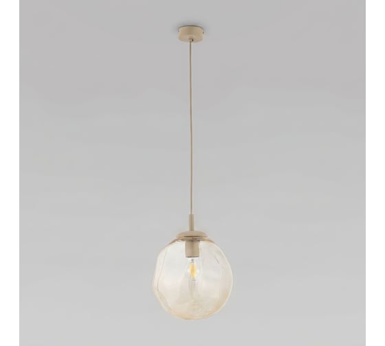 Подвесной светильник TK Lighting E27 Lava Sabia со стеклянным плафоном 11327 бежевый a072576