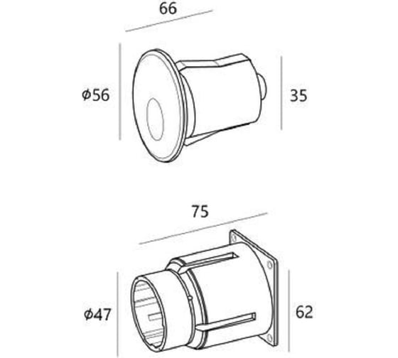 Встраиваемый светильник LS-LIGHTING HELI R 2W Цвет Нержавеющая сталь 5665.00