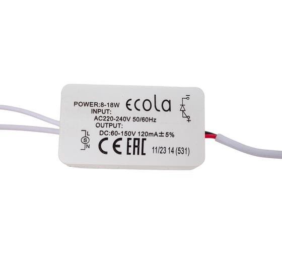 Квадратный встраиваемый даунлайт с драйвером Ecola LED downlight 12W 220V 4200K 170x170x20 DSRV12ELC