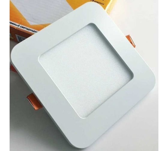 Квадратный встраиваемый даунлайт с драйвером Ecola LED downlight 6W 220V 4200K 120x120x20 DSRV60ELC