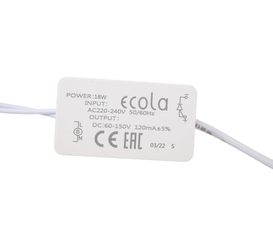 Квадратный встраиваемый даунлайт с драйвером Ecola LED downlight 18W 220V 4200K 225x225x20 DSRV18ELC