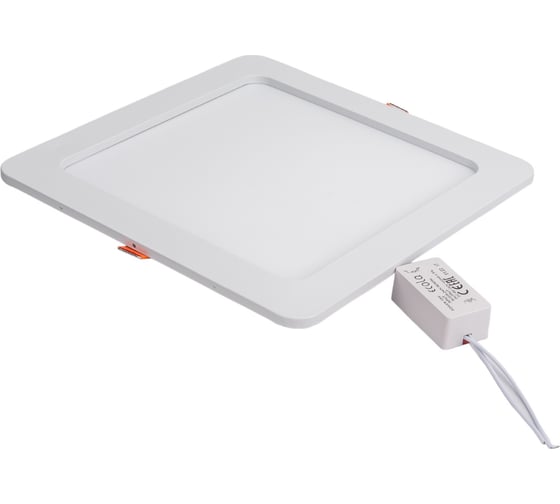 Квадратный встраиваемый даунлайт с драйвером Ecola LED downlight 18W 220V 6500K 225x225x20 DSRD18ELC