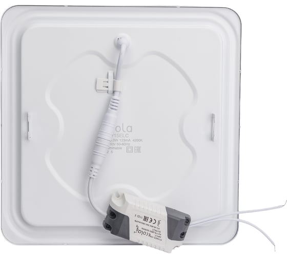 Квадратный встраиваемый даунлайт с драйвером Ecola LED downlight 15W 220V 4200K 195x195x20 DSRV15ELC